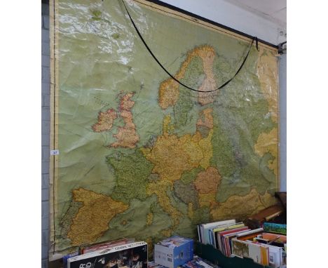 A vintage schoolroom map of Europe, scale 48 miles = 1 inch