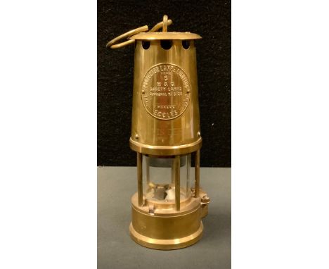 A Eccles minors lamp, type 6, David Derby; 24cm tall. 