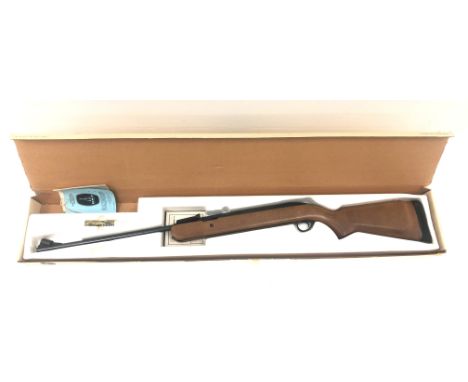 BSA Airsporter Mk 6 .22 break action air rifle L111cm, in original box with packaging, instructions, oil and targets with sta