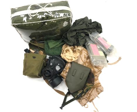 Collection of post-1950 British Army equipment incl.  No.4 MK.2 Gas mask in case, Avon Gas mask, Entrenching Tool in case, Un