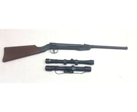 Original MOD 15 break barrel air rifle L83cm, a box of Lane's Cat Slugs pellets, with Original Model 9 4x20 and BSA 3-7x20 sc