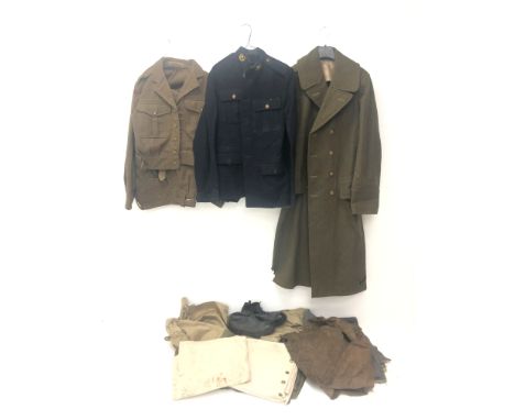 Royal Marine National Service uniform, incl serge tunic and trousers, khaki tropical and plain shirts, drill tunic, battledre