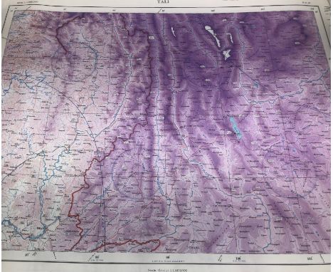 Collection of 1942-54 OS & War Office 1:1,000000 Asia maps for  Tali, Mandalay, Rangoon, Arakan, Irrawaddy, and Assam, copy o