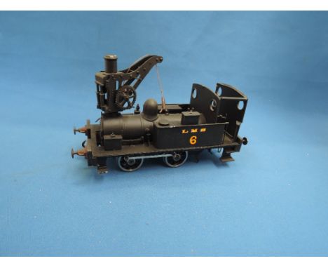 A 0 gauge scratched built 0-4-0 LMS tank engine No 6