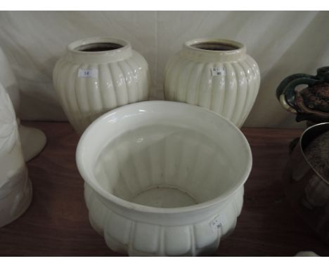 Two large ceramic vases and planter