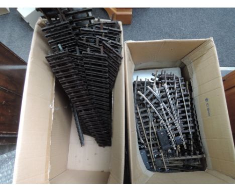 Two boxes of LGB G scale track and points etc