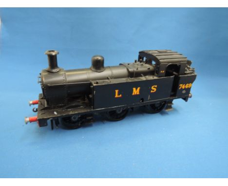 A 0 gauge scratched built 0-6-0 LMS tank engine 7469