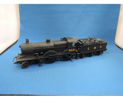 A 0 gauge scratched built 4-4-0 LMS loco and tender engine 488