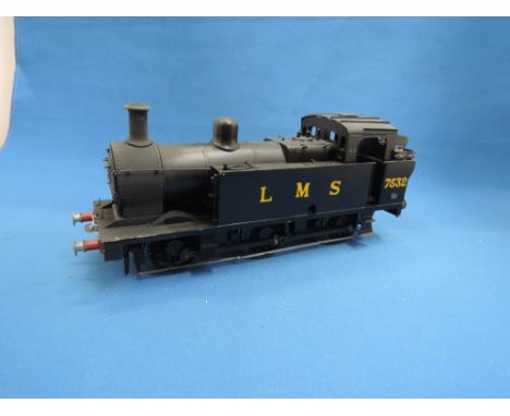 A 0 gauge scratched built 0-6-0 LMS tank engine 7532