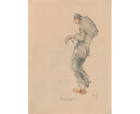 Schwimmer, Max -- Drei Karikaturen 3 Zeichnungen. Blei- und Farbstift bzw. Kohle auf verschiedenen Papieren. Um 1920-30.Je ca