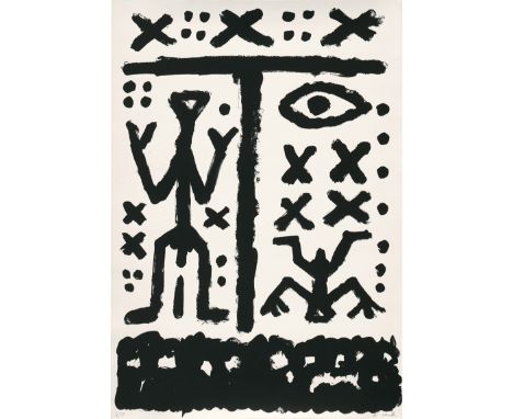 Penck, A. R. -- Ohne TitelLithographie auf festem Velin. 1993.97 x 69 cm (100 x 70 cm).Signiert "ar. penck". Auflage 25 num. 