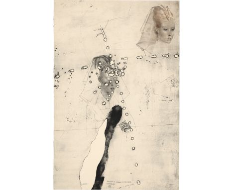 Anderle, Jiří -- Hommage aux Victimes de Terrorisme, Fragment Nr. VFarbradierung mit Kaltnadel und Aquatinta auf Velin. 1980.