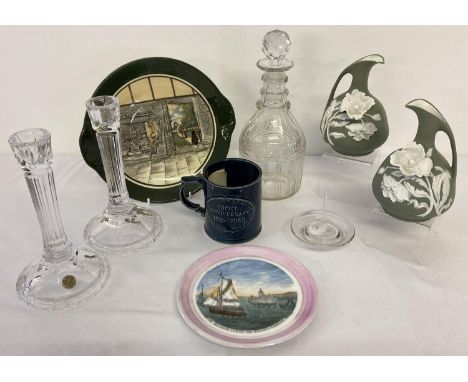 A quantity of assorted ceramics and glass ware items, to include decanter &amp; teapot stand.  Lot includes: Royal Doulton Se