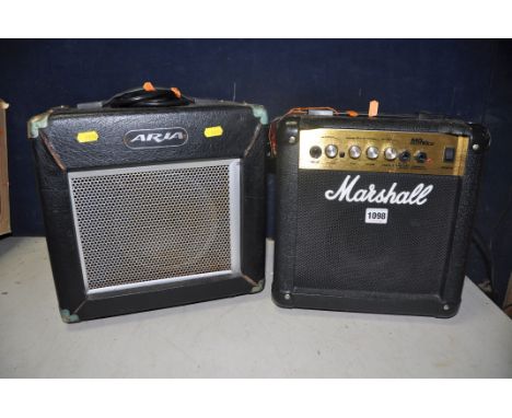 A MARSHALL MG10CD AMPLIFIER along with an Aria AG-20X amplifier (both PAT pass and powering up but UNTESTED) (2)