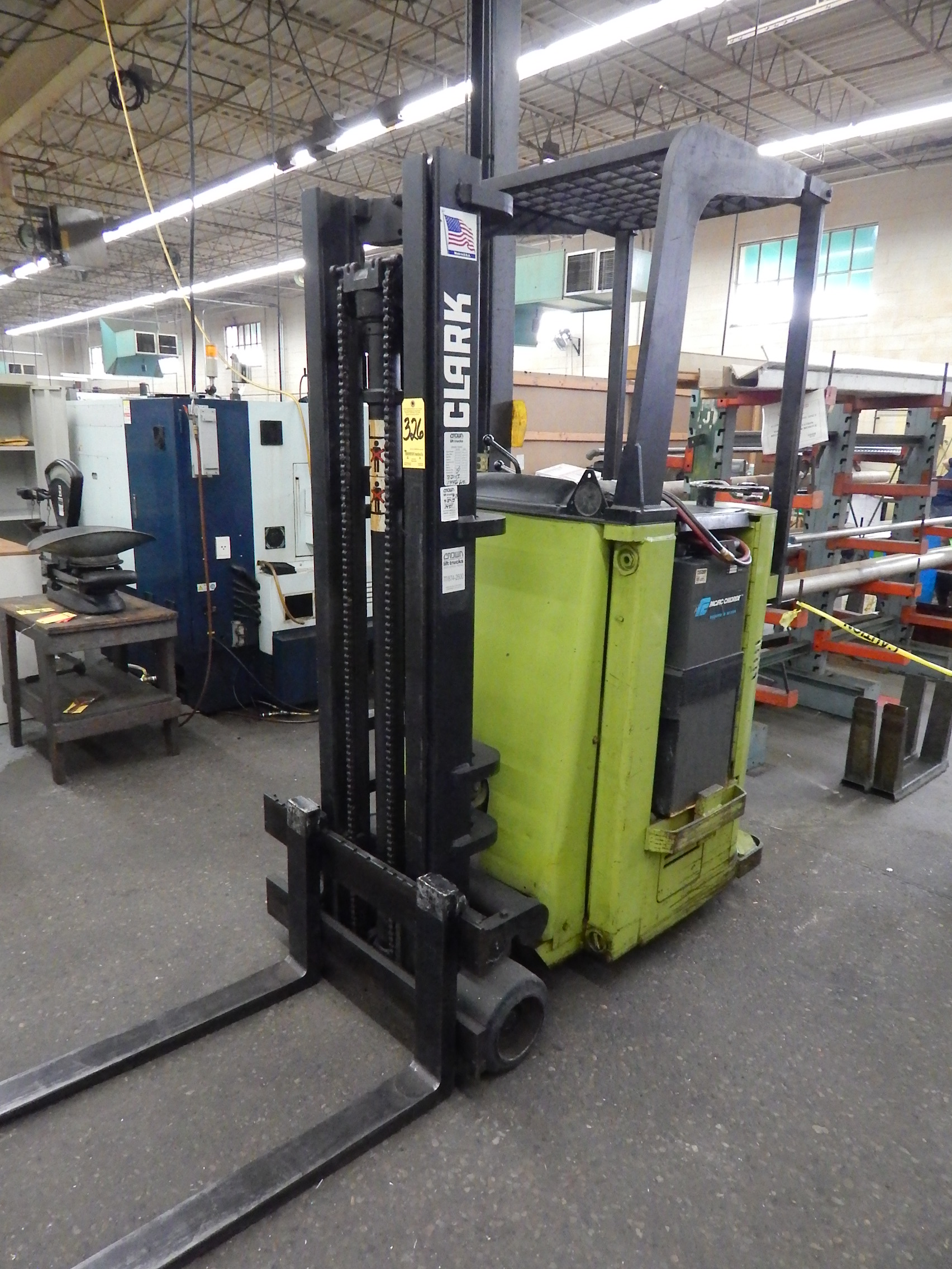 Lot 326 - Clark Model NST-25 Narrow Aisle Stand on Electric Forklift. s