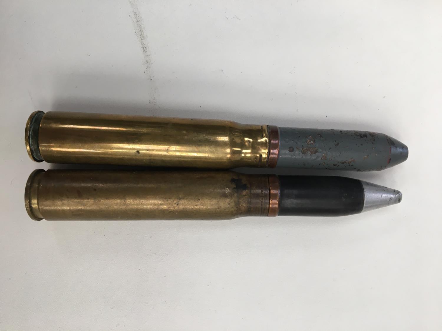 Two deactivated 20mm cannon shells, one armour piercing, one incendiary