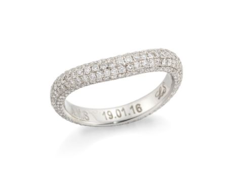 Lorraine Schwartz. A diamond band ring,&nbsp;the curved band pav&eacute; set with five continuous rows of brilliant cut diamo