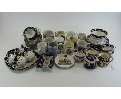 Warwick  B&S Tea Service and a Collection of Royal Commemorative Mugs Large collection of Warwick cups, saucers, side plates 