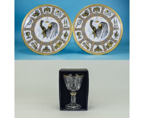 Rosenthal Judacia Collection Kiddush Cup. Together with Goebel pair of Traditions Plates.