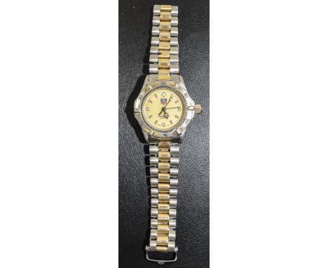 Tag Heuer Watch Gold and Silver tone metal bracelet, serial number to back of casing states 'WE 1420-R'