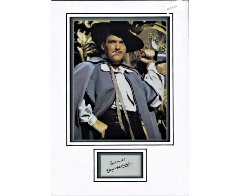 Douglas Fairbanks Jr signed autograph presentation. High quality professionally mounted 17 x 11 inch overall sized display. 3