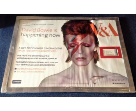 Rare David Bowie Victoria and Albert Museum poster 2013 from when Bowie toured around cinemas around the UK. This poster was 