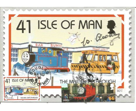 Rev W Awdry signed Isle of Man Thomas the Tank Engine 1995 PHQ card. Good Condition. All signed pieces come with a Certificat