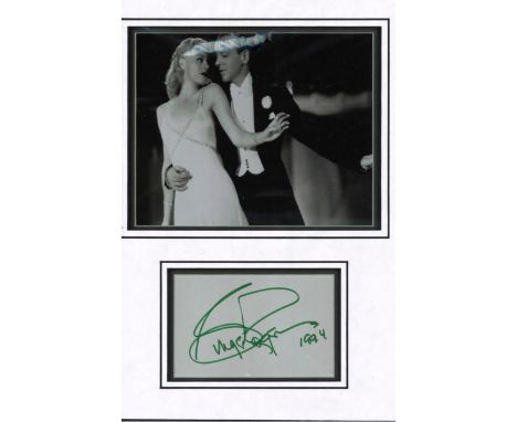 Ginger Rogers signed autograph presentation. High quality professionally mounted 16x12 inch overall sized display. 3D double 
