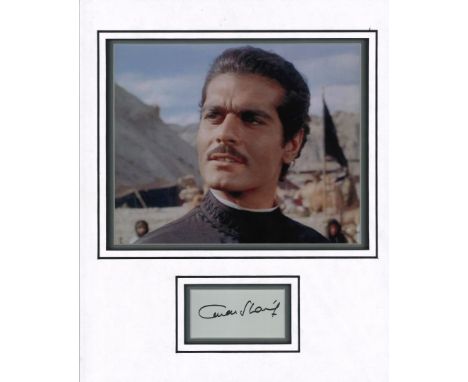 Omar Sharif signed autograph presentation. High quality professionally mounted 17 x 11 inch overall sized display. 3D double 