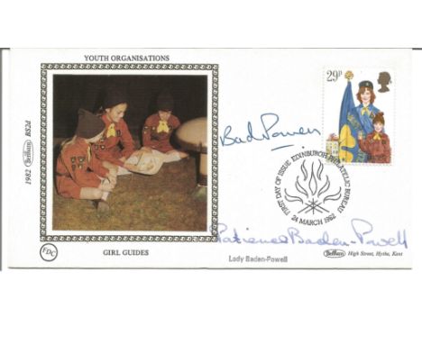 Lord and Lady Baden Powell signed 1982 Benham Youth Organisation Scouts FDC. Good Condition. All signed pieces come with a Ce