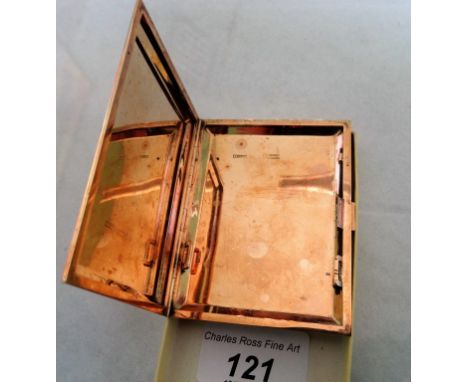 Asprey of London, a 9 carat gold gentleman's cigarette case, having engine turned decoration, (8cm x 6.4cm) London hallmarks 
