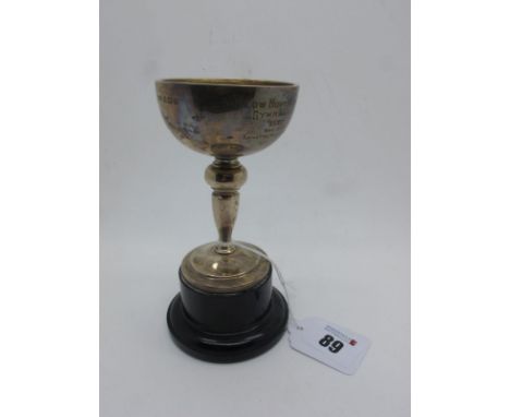 A Hallmarked Silver Pedestal Trophy Cup, Walker &amp; Hall, Birmingham 1936, engraved "Barlow Hunt Pony Club Gymkhana 1937 Wo