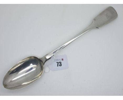 A Victorian Hallmarked Silver Fiddle Pattern Basting Spoon, Hayne &amp; Cater, London 1844, initialled, 30cm long, 110grams. 