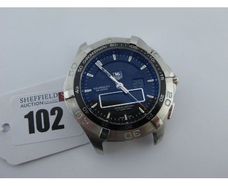 Tag Heuer; An Aquaracer 300M Chronograph Gent's Wristwatch Head, (no strap) the signed black dial with line markers, centre s