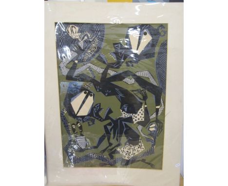 A screen print by Austro-Nigeria artist Chief Susanne Wenger MFR, also known as Adunni Olorisha (c. 1915 ? 12 January 2009). 