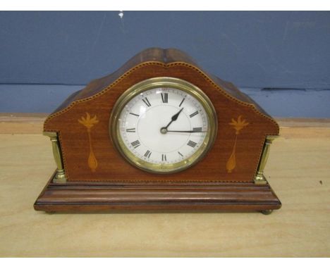 Mahogany inlaid mantel clock&nbsp;