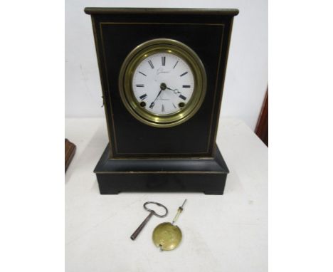 French Garnier mantel clock 19thC in working order with key and pendulum