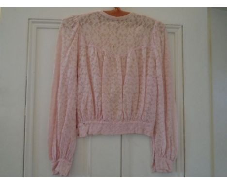 1940's handmade lace blouse (has small 'nick' in upper bodice (posible fit size 8-10) and a 1980/90's velvet patterened skirt