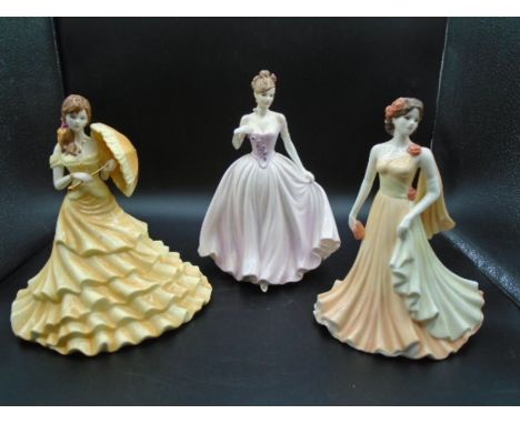 3 Coalport lady figurines to include Evening Romance and Summer Breeze from the Classic Elegance collection and limited editi