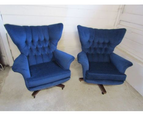 Pair of vintage G-Plan button backed swivel chairs&nbsp;