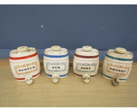 4 Wade ceramic spirit barrels H14cm approx&nbsp;