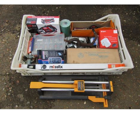 Tools to include measuring stick, router bit set and torque meter etc