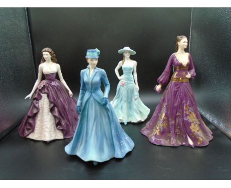 4 Royal Worcester lady figurines to incl Serena figurine of the year 1997, Charlotte figurine of the year 2002 (produced for 