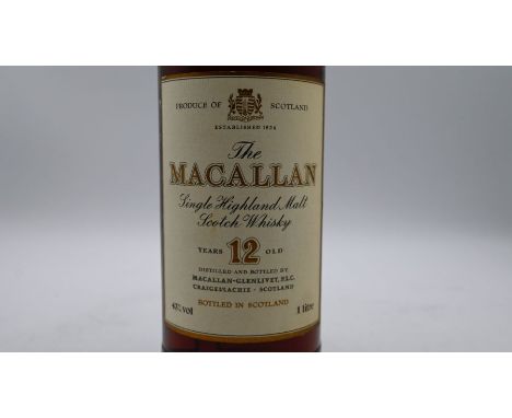 12 Year Old The Macallan Single Highland Malt Scotch Whisky 1 Litre&nbsp;