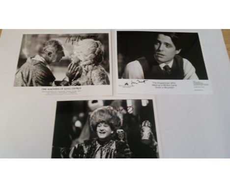 CINEMA, signed promotional photos, inc. Nigel Hawthorne (the Madness of King George), Hugh Grant (the Englishman Who Went up 