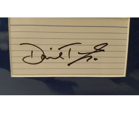 TELEVISION, Dr Who,  signed lined card by David Tennant, overmounted beneath colour photo showing him with the Tardis, 12 x 1