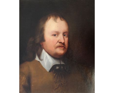 FOLLOWER OF EDWARD MASCALL (c.1627-c.1675)  PORTRAIT OF A GENTLEMAN  Quarter length, wearing a leather jerkin with embroidere