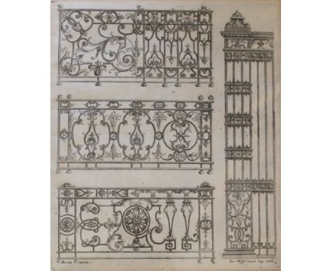 AFTER JEREMIAS WOLFF (1663-1724) ARCHITECTURAL ORNAMENT Six, engravings, by Jean Berain and Gottfried Stein, published Augsbu