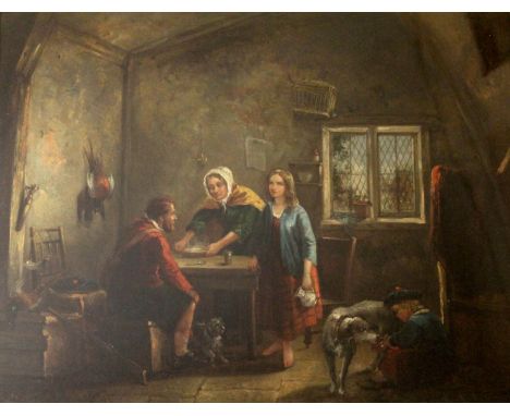 JOHN JOSEPH BARKER OF BATH (1824-1904) THE GAMEKEEPER'S RETURN Signed and dated J Barker pinxt/1861, oil on canvas 34.5 x 44.