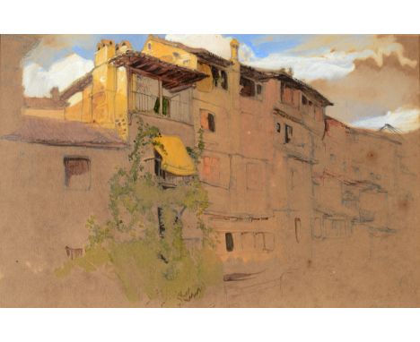 JOHN FREDERICK LEWIS, RA (1804-1876)SPANISH BUILDINGS: STUDYWatercolour and pencil16 x 24.5cm.Provenance: London, Christies, 